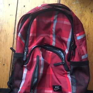 Nike Sportswear Red Plaid Backpack